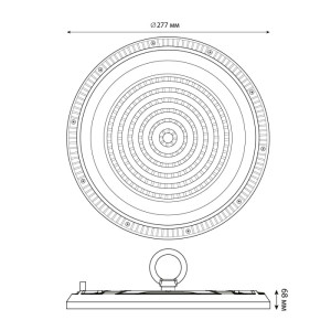 Промышленный купольный светильник  ULY-U37D-150W/4000K IP65 GREY